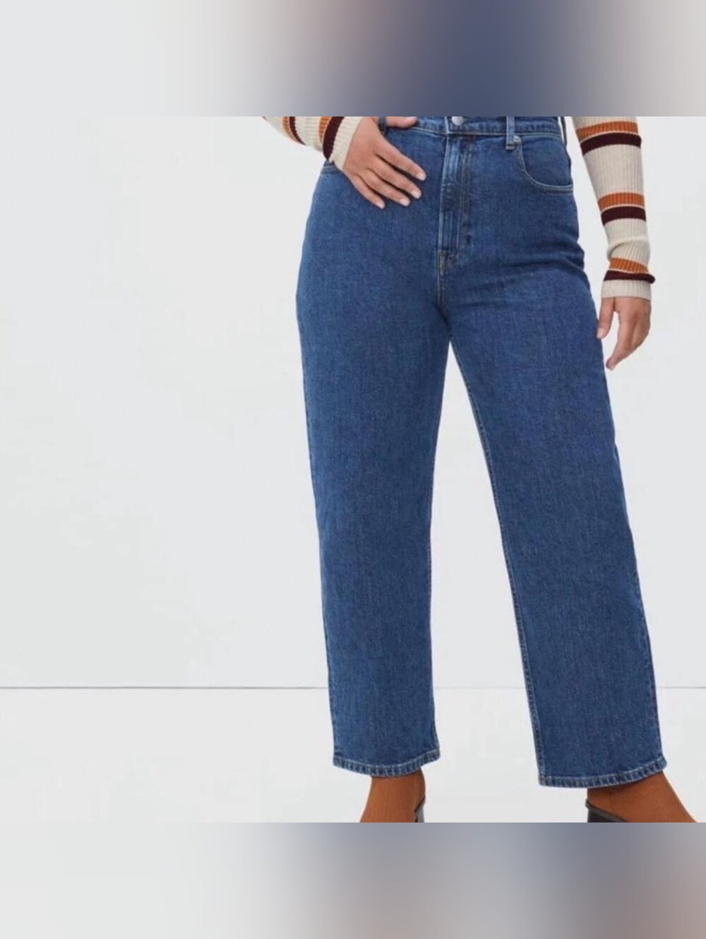 Everlane Curvy Way-High Jeans In Medium Wash